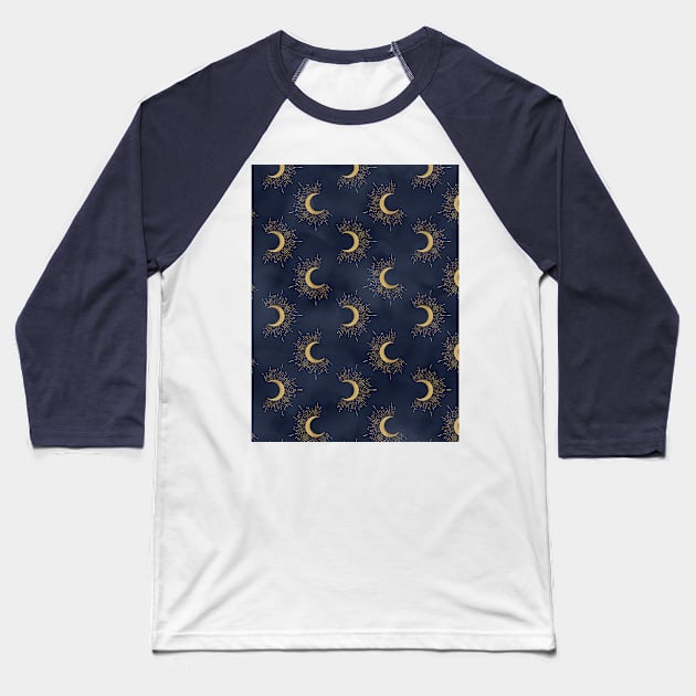 Celestial moon pattern Baseball T-Shirt by UniqueMe